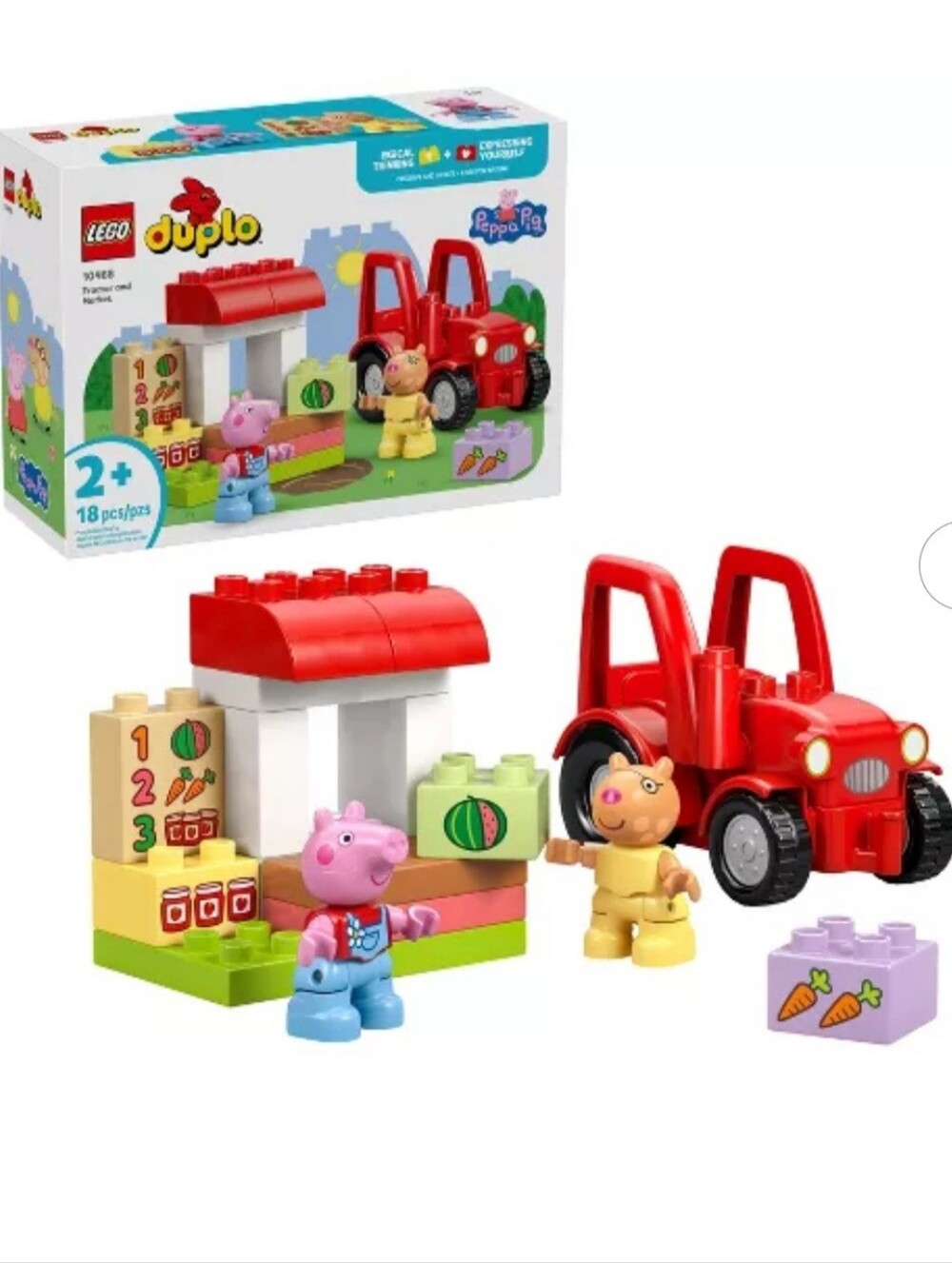 LEGO Duplo 2+ Peppa Pig, Red Tractor & Farm Playset for Kids New